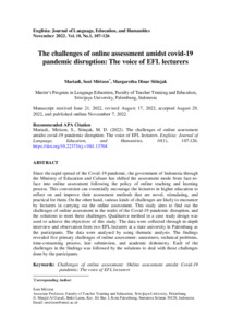 The challenges of online assessment amidst covid-19 pandemic disruption ...