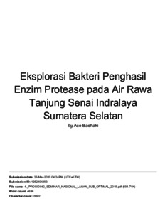 Turnitin baru-Eksplorasi Bakteri Penghasil Enzim Protease pada Air Rawa ...