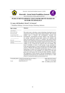 PUSH UP DEVELOPMENT TEST INSTRUMENTS BASED ON SENSOR TECHNOLOGY ...