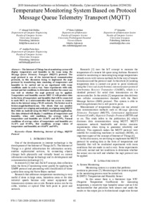 Temperature Monitoring System Based on Protocol Message Queue Telemetry ...